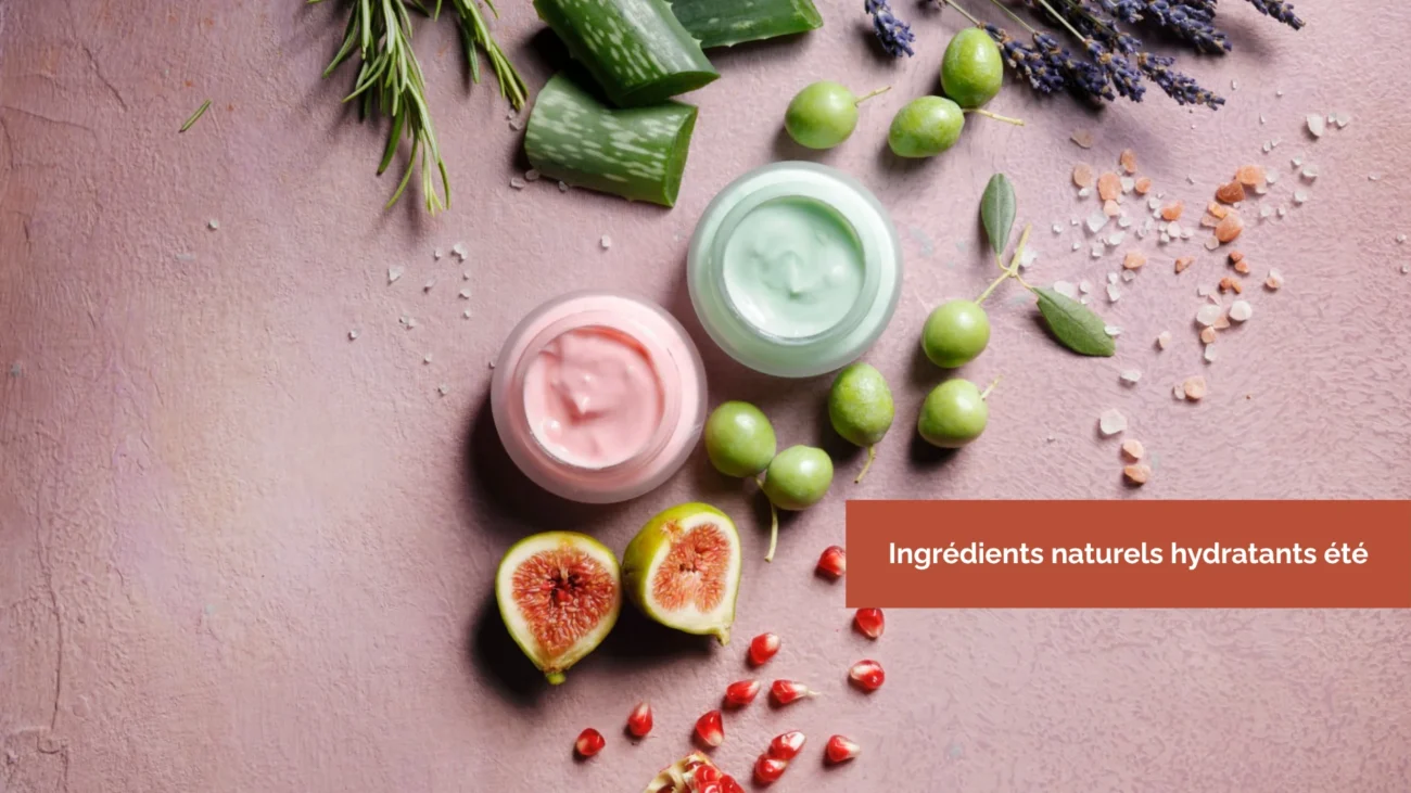 Soins visage été avec ingrédients naturels hydratants pour peau déshydratée